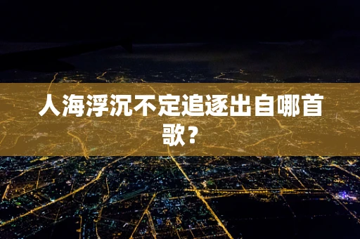 人海浮沉不定追逐出自哪首歌？