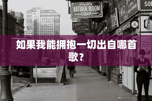 如果我能拥抱一切出自哪首歌？