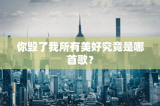 你毁了我所有美好究竟是哪首歌？