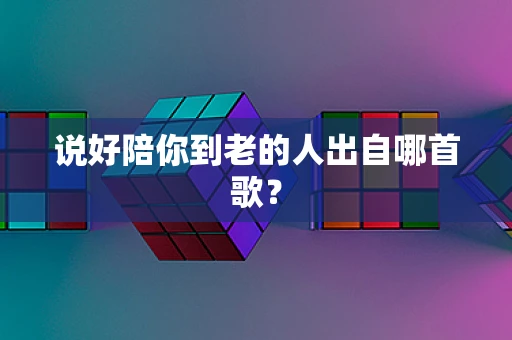 说好陪你到老的人出自哪首歌？