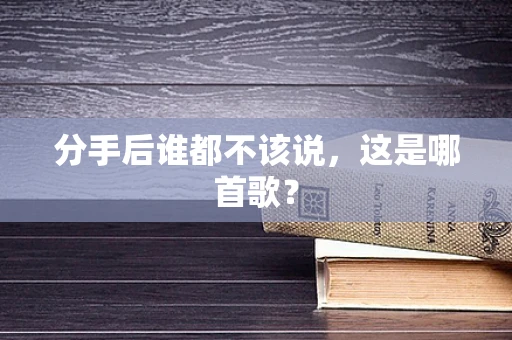 分手后谁都不该说，这是哪首歌？