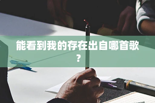 能看到我的存在出自哪首歌？