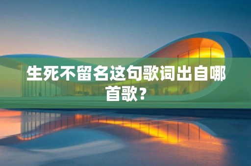 生死不留名这句歌词出自哪首歌？