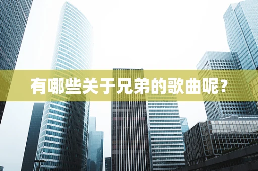 有哪些关于兄弟的歌曲呢？