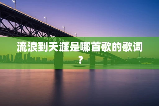 流浪到天涯是哪首歌的歌词？