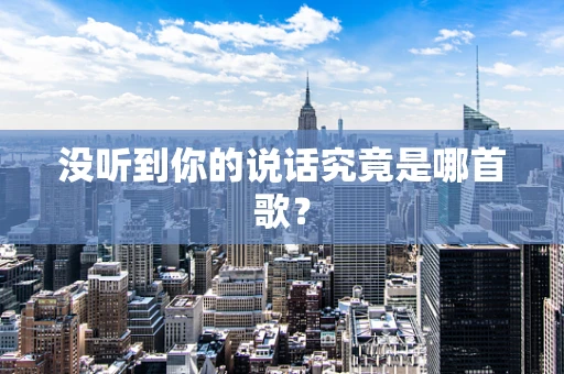 没听到你的说话究竟是哪首歌？