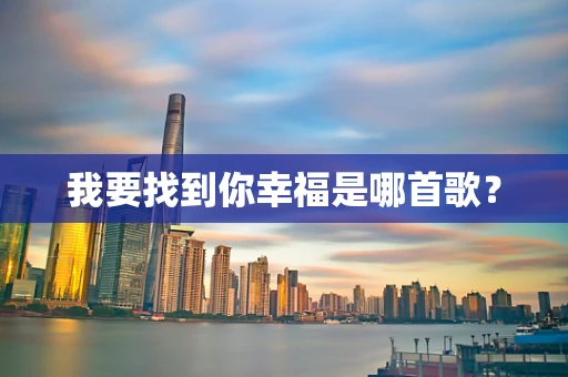 我要找到你幸福是哪首歌？