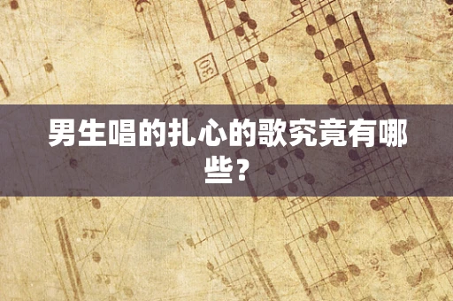 男生唱的扎心的歌究竟有哪些？