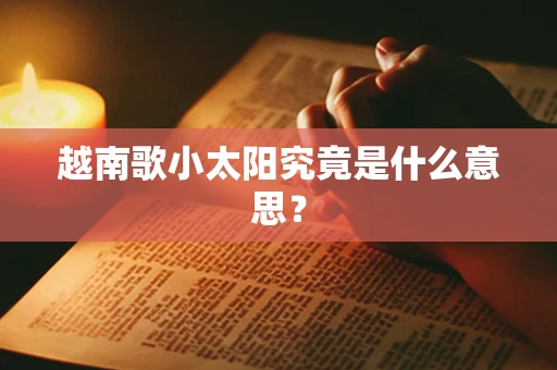 越南歌小太阳究竟是什么意思？