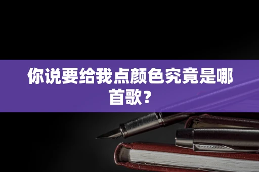 你说要给我点颜色究竟是哪首歌？