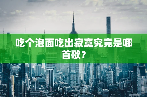 吃个泡面吃出寂寞究竟是哪首歌？