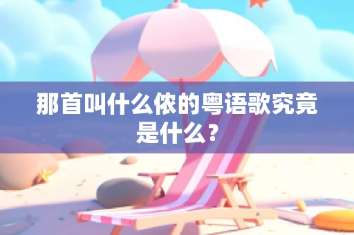那首叫什么侬的粤语歌究竟是什么？