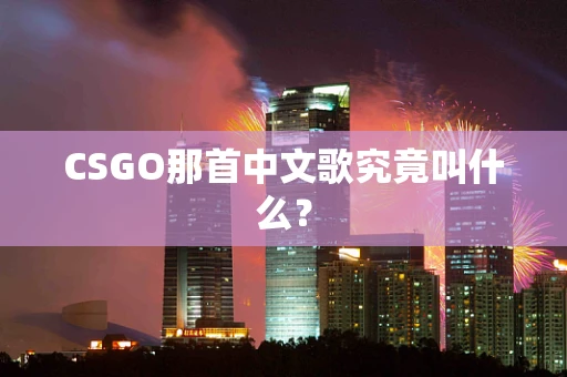 CSGO那首中文歌究竟叫什么？