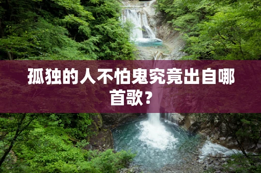 孤独的人不怕鬼究竟出自哪首歌？