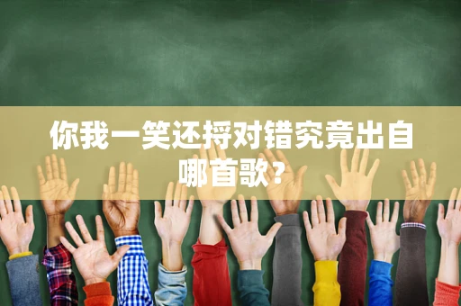你我一笑还捋对错究竟出自哪首歌？