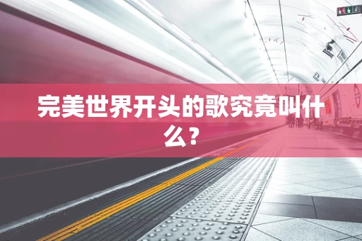 完美世界开头的歌究竟叫什么？