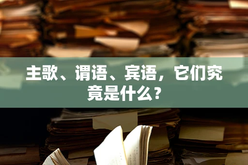 主歌、谓语、宾语，它们究竟是什么？