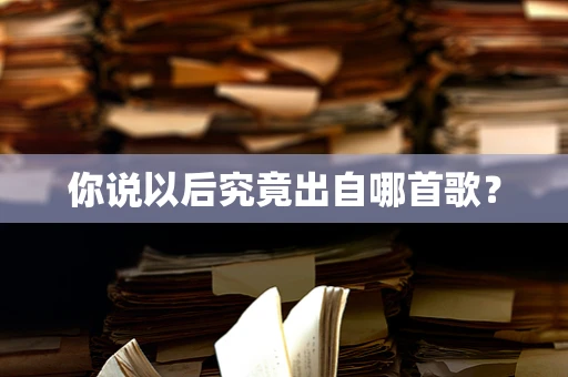 你说以后究竟出自哪首歌？