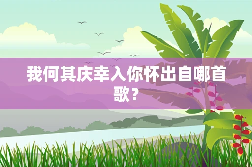 我何其庆幸入你怀出自哪首歌？