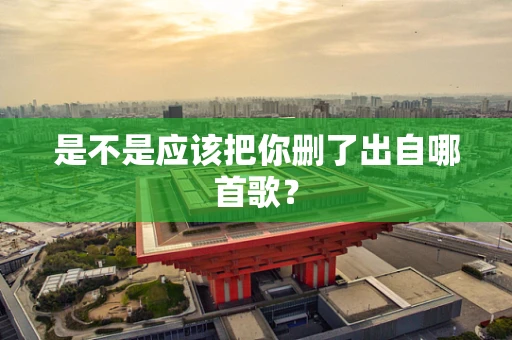是不是应该把你删了出自哪首歌？